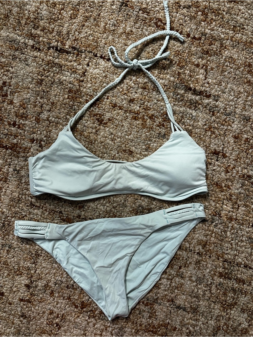 Roxy Light Mint Sage Green Halter Bikini Set